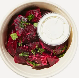 Horseradish Beets with Yogurt Dill Dressing