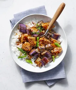 Sliced Chicken With Baby Eggplants