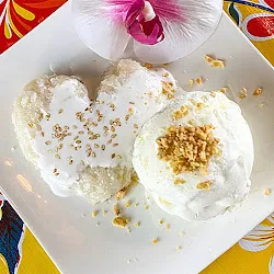 Sweet Sticky Rice With Coconut Ice Cream