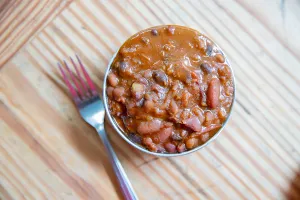 Campfire Baked Beans W/ Burnt Ends