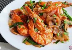 Prawns With Garlic And Scallions