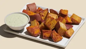 Roasted Sweet Potatoes + Green Goddess Ranch