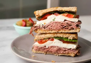 Roast Beef & Mozzarella Cheese Hot Sandwich