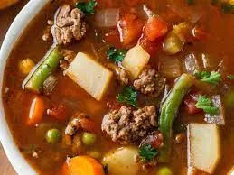 Veg. Ground Beef & Parsley Soup