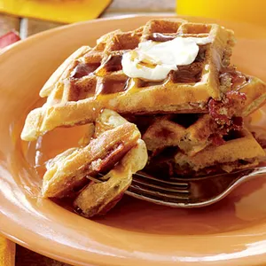 Belgian Waffle With Canadian Bacon