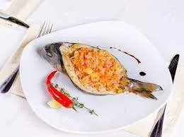 Whole Fish w. Diced Red Peppers