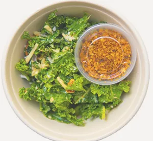 Cashew Kale Caesar with Seasoned Breadcrumbs