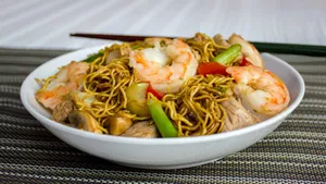 Shanghai Style Lo Mein with Pork and Shrimp