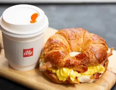EGGS AND MOZZARELLA CHEESE CROISSANT + 10OZ ILLY BREWED COFFEE COMBO