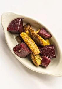 Roasted beets and zucchini