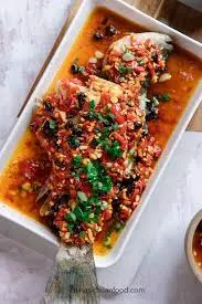 Veg. Whole Fish in Spicy Sauce