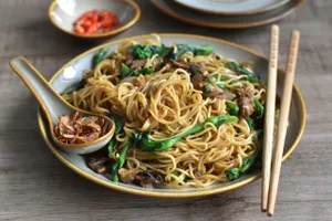 Roast Pork Fried Pulled Noodle