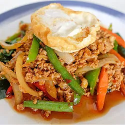 Basil Ground Chicken Krapow With Fried Egg Combo