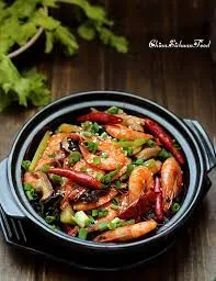 Prawns with Spare Rib in Dry Pot