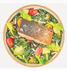 Alaskan Salmon Kale Caesar Salad