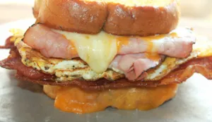Bacon, Ham And Egg Sandwich