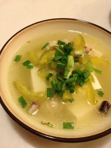 Chinese Broth With Minced Pork On Sizzling Hot Plate