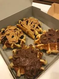 Waffles With Peanut Butter And Nutella