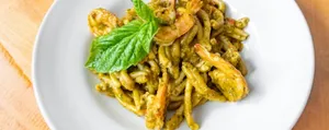 Casareccia al Pesto Siciliano e Gamberi