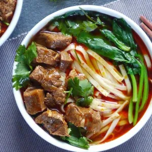 Spicy Stewed Beef with Noodles in Soup
