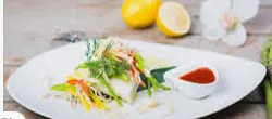 Bakes Chilean Sea Pass With Garlic And Bean Sauce.