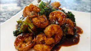 Broccoli in Brown Sauce with Shrimp