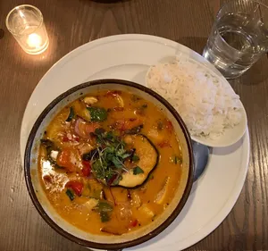 Chickpea & Eggplant Coconut Curry Bowl