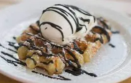 Belgian Waffles with Ice Cream