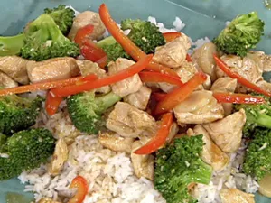 Chicken With Water Chestnuts, Broccoli In Spicy Orange Flavor
