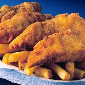 5pcs Crumbed Fish With Large Fries
