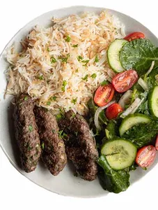 Beef Kofta Shish Kebab platter