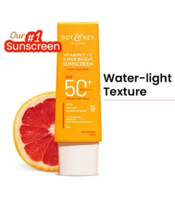 Dot & Key Vitamin C + E Face Sunscreen SPF 50 PA+++ For Glowing Skin, 100% No White Cast 50g