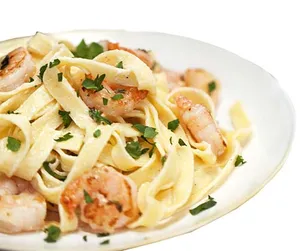 Pasta Alfredo with Grilled Shrimp