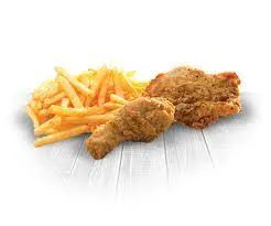 2pc Chicken And Chips (Crumbed)