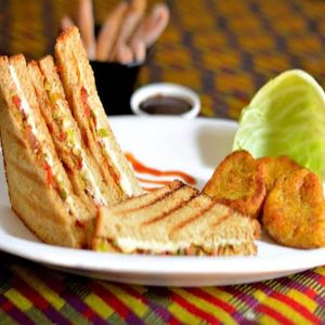 Veg Sandwich with Coke [300 ml] and French Fries