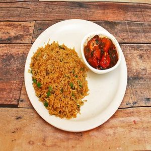 Cheese Chilli with Fried Rice