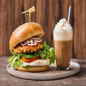 Chicken Burger with Classic Cold Coffee