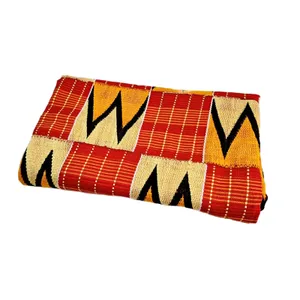 Vibrant Kente Twist ,red yellow black Kente, African Kente fabric, Ghana Kente design, traditional Kente, Kente headwrap