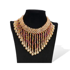 Crystal fringe necklace