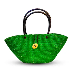 Straw side bag - Green