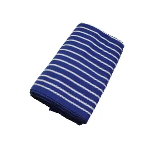 Blue and White Striped Kente Fabric – 4 Yards Authentic Ghanaian Woven fabric for Weddings, Ceremonies & African Fashion