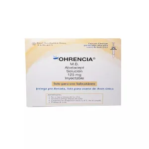 Ohrencia Abatacept Solución Inyectable 125mg/ml 4 Jeringas Prellenadas