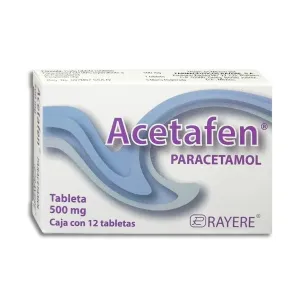 Acetafen Paracetamol 500MG Caja 12 Tabletas