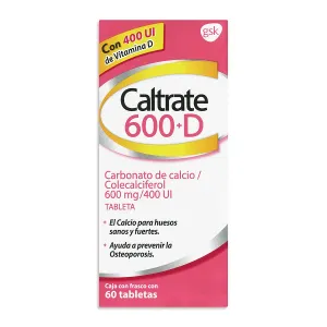 Caltrate 600 +D Carbonato de Calcio/Colecalciferol Frasco 60 Tabletas