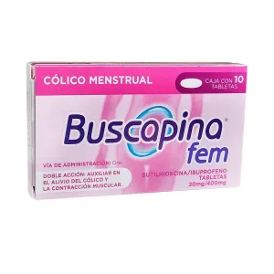 Buscapina Fem Hioscina/Ibuprofeno Caja 10 Tabletas