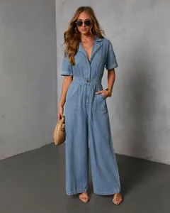 Buttoned Denim Jumpsuit