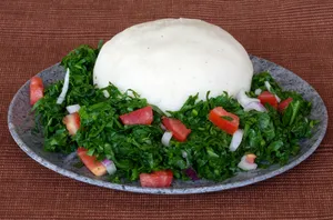 ugali with vegetables