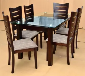 6-Seater Glass Top Dining Set