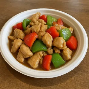 LARGE STIR-FRY CHICKEN WITH SWEET PEPPER
