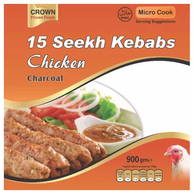 Crown Foods 15 Chicken Seekh Kebabs 1kg